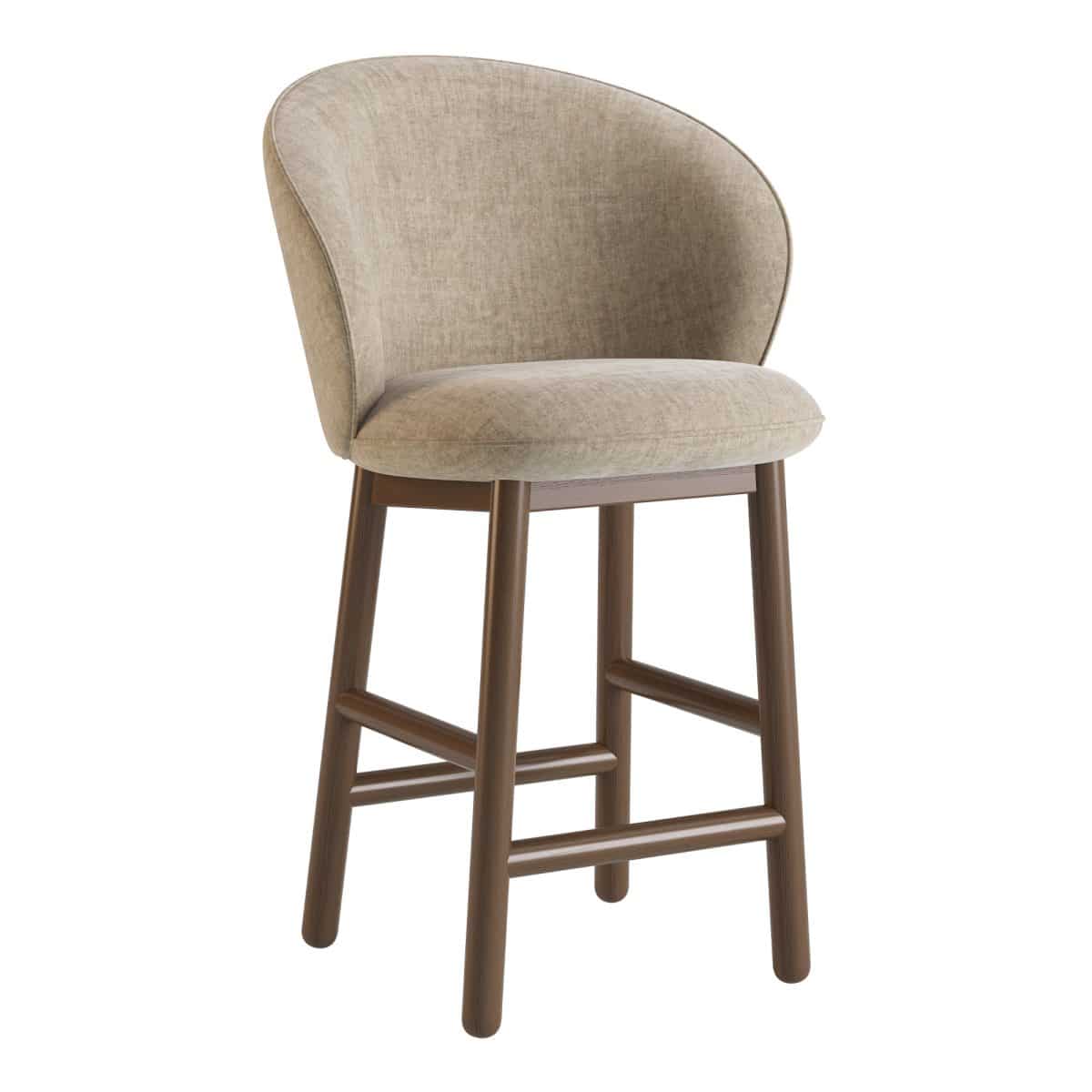 Halbhoher Barstuhl Stitch dunkler Nussbaum / Vouge 02 – Bild 2