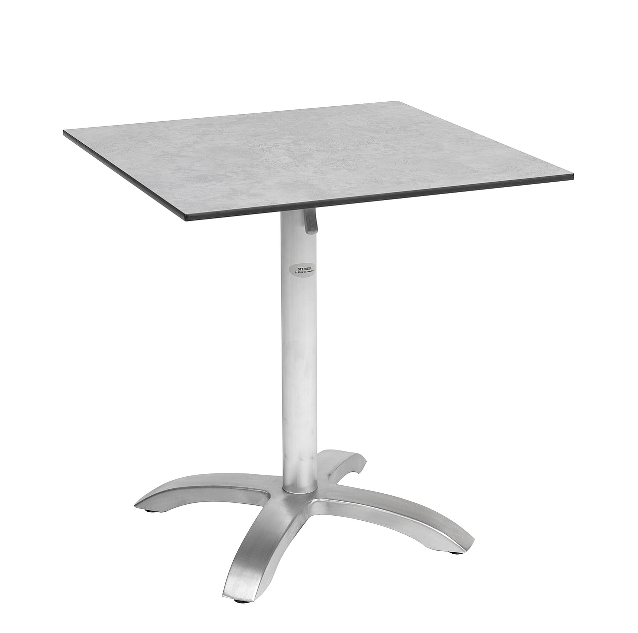 Cross-1edelstahlfaerbigmitHPL_1_weiss_a5a9567f-49e8-40b3-93c9-024824098368 Tischgestell Cross-1 alu satiniert – Bild 1