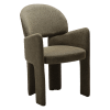 Dunkeloliv Bouclé-Stoff
