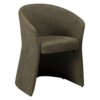Dunkeloliv Bouclé mit schwarzem Ledergriff