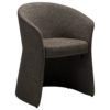 Hauptbraun Bouclé mit schwarzem Ledergriff