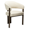 Einfaches Beige Bouclé mit antiken Messingbeinen