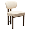 Einfaches Beige Bouclé mit antiken Messingbeinen