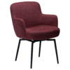 Merlot Bouclé mit schwarzen Drehbeinen
