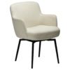 Einfaches Beige Bouclé mit schwarzen Drehbeinen