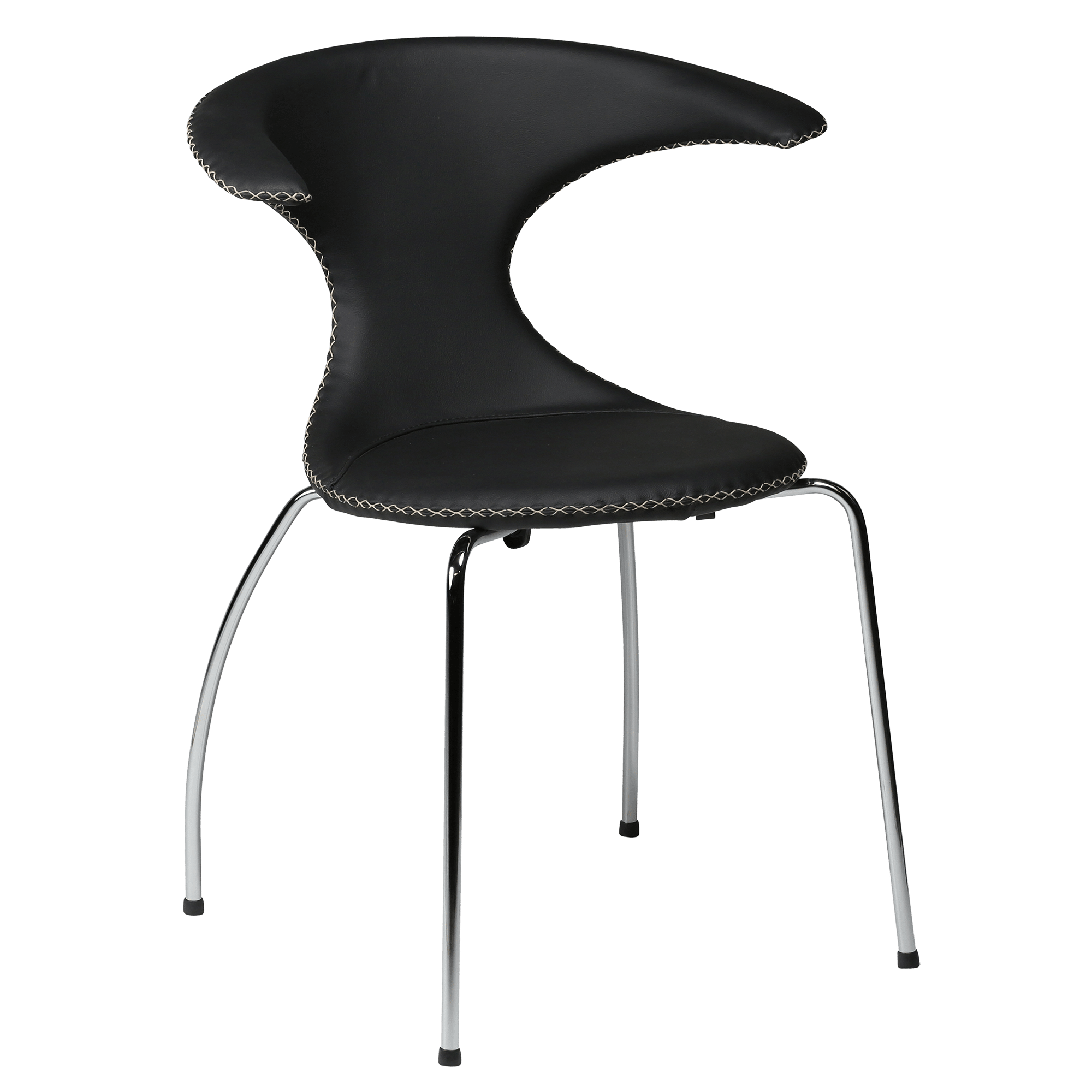 flair-chair-black-leather-with-chrome-tube-legs-100221222-01-main FLAIR Stuhl – Bild 1