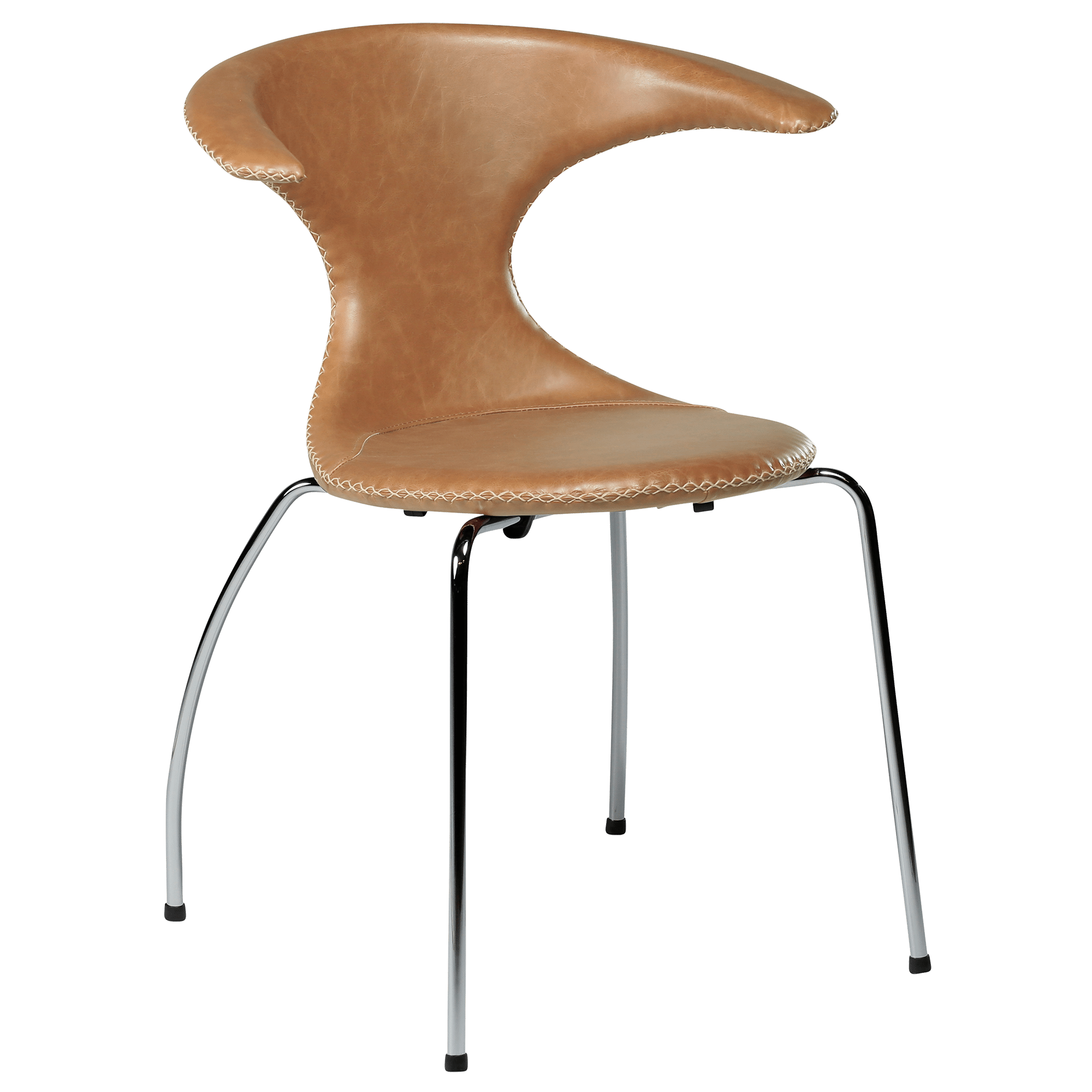 flair-chair-light-brown-leather-with-chrome-tube-legs-100221333-01-main FLAIR Stuhl – Bild 1
