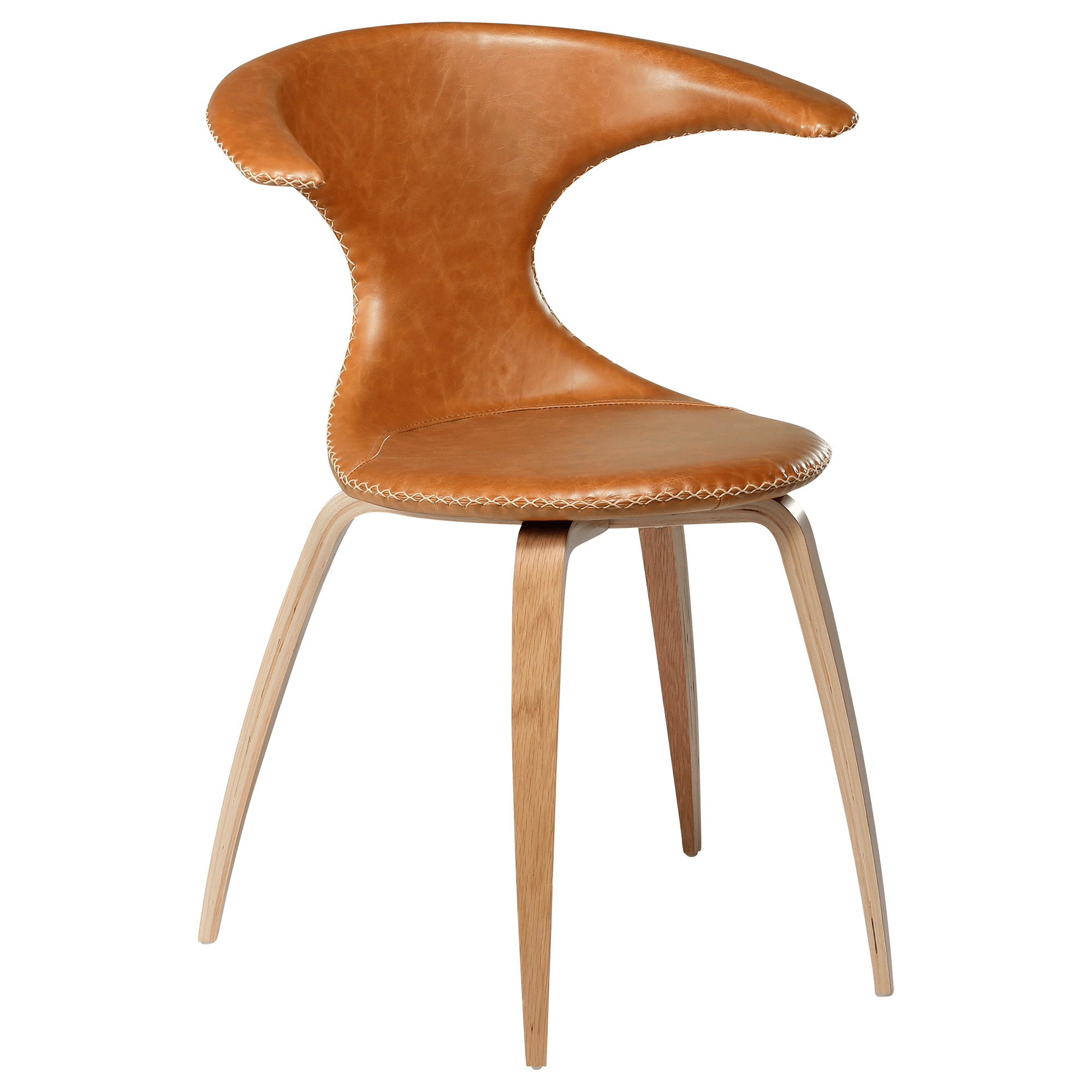 flair-chair-light-brown-leather-with-oak-veneer-legs-100222022-01-main FLAIR Stuhl – Bild 1