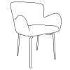 Pebble Erdbouclé mit schwarzen Drehbeinen