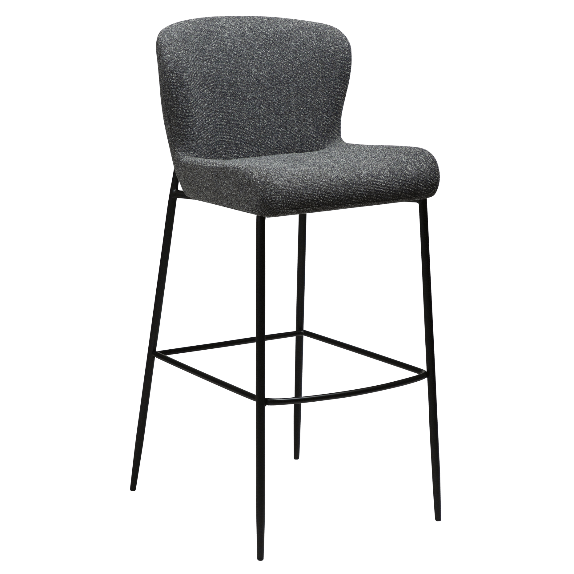 glam-bar-stool-pebble-grey-boucle-fabric-with-black-metal-legs-200206102-01-main GLAM Barhocker – Bild 1