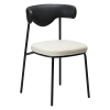 Raven Schwarz Kunstleder Rücken, Beige Bouclé Sitz