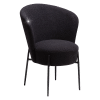 Obsidian Schwarz Bouclé, schwarze Metallbeine