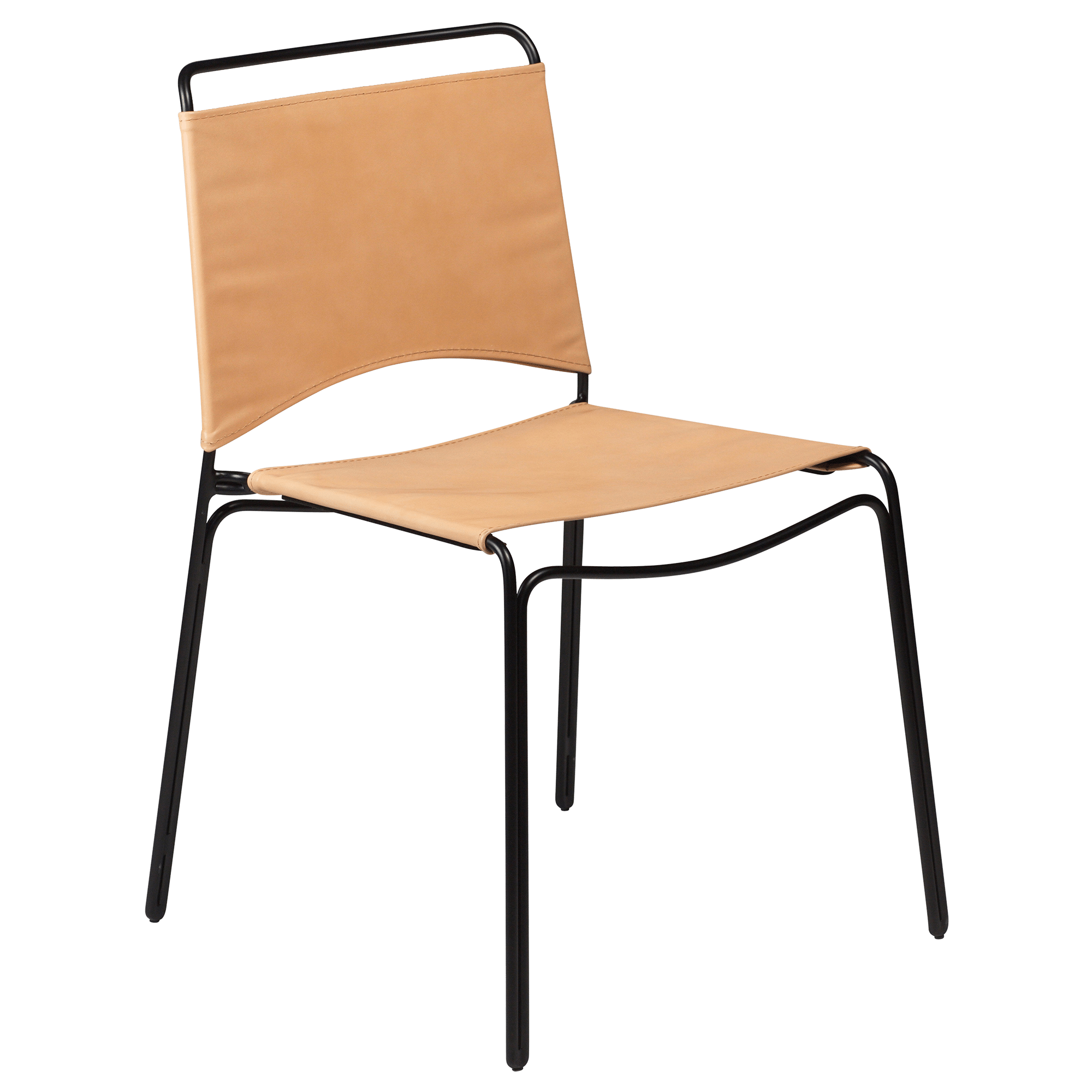 paz-chair-tan-leather-with-black-metal-legs-100801908-01-main PAZ-Stuhl – Bild 1