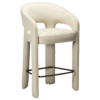 Einfaches Beige Bouclé mit schwarzem Fußgestell