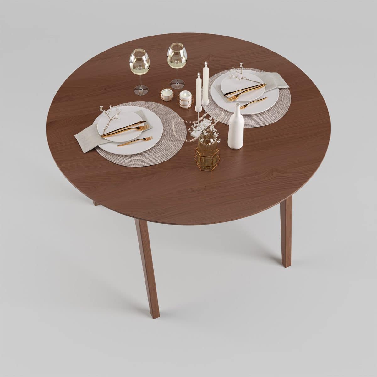 Runder Tisch Floki 120 cm, dunkle Walnuss – Bild 3