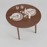 Runder Tisch Floki 120 cm, dunkle Walnuss – Bild 3