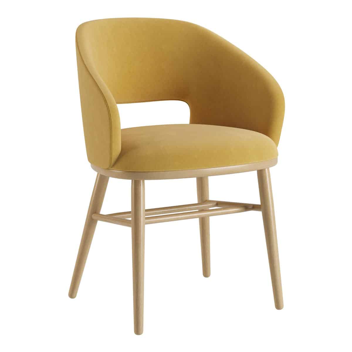 Stuhl Dolphin, naturbelassenes Esche / Venus Velvet 2936 – Bild 2