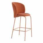 Halbhoher Barstuhl Lilo Exclusive Terracotta Velvet