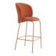 Halbhoher Barstuhl Lilo Exclusive Terracotta Velvet