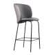 Halbbarstuhl Lilo graues Kunstleder