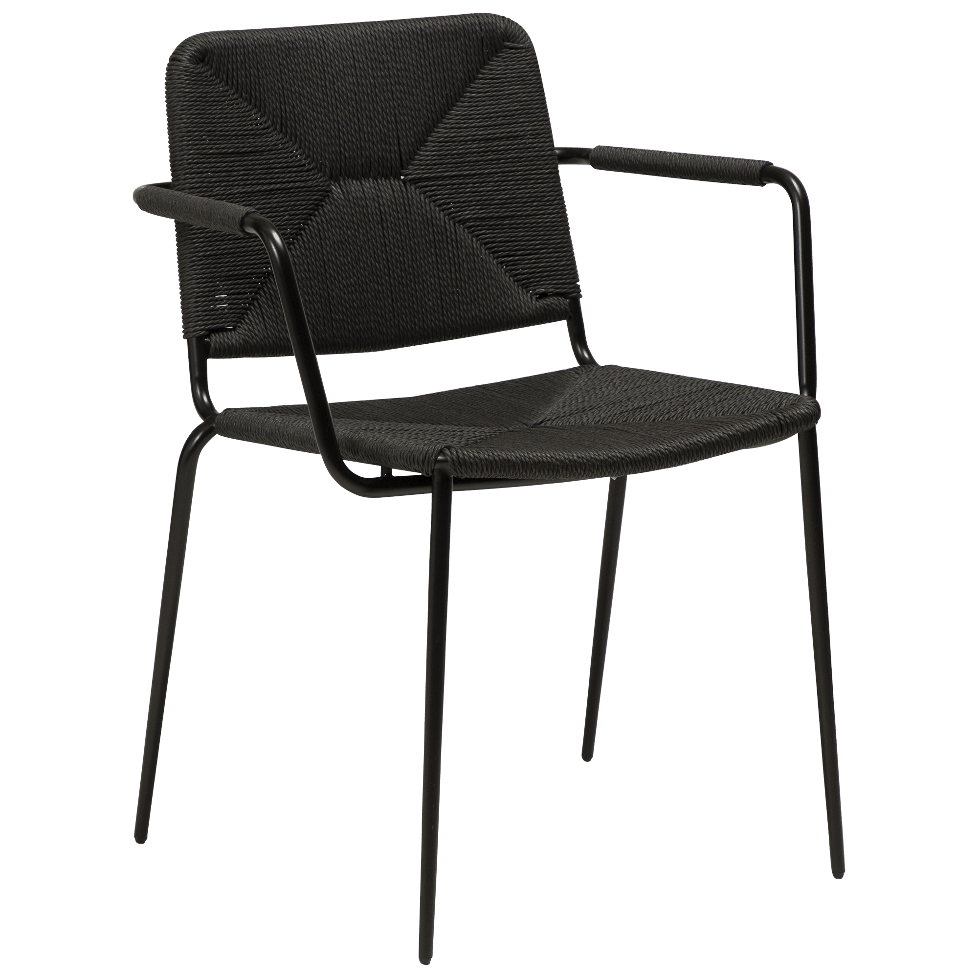 stiletto-armchair-black-paper-cord-with-black-metal-legs-100232830-01-main STILETTO Sessel – Bild 1